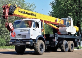 Аренда автокрана Ивановец КС-35714К-2 вездеход, 16 тонн
